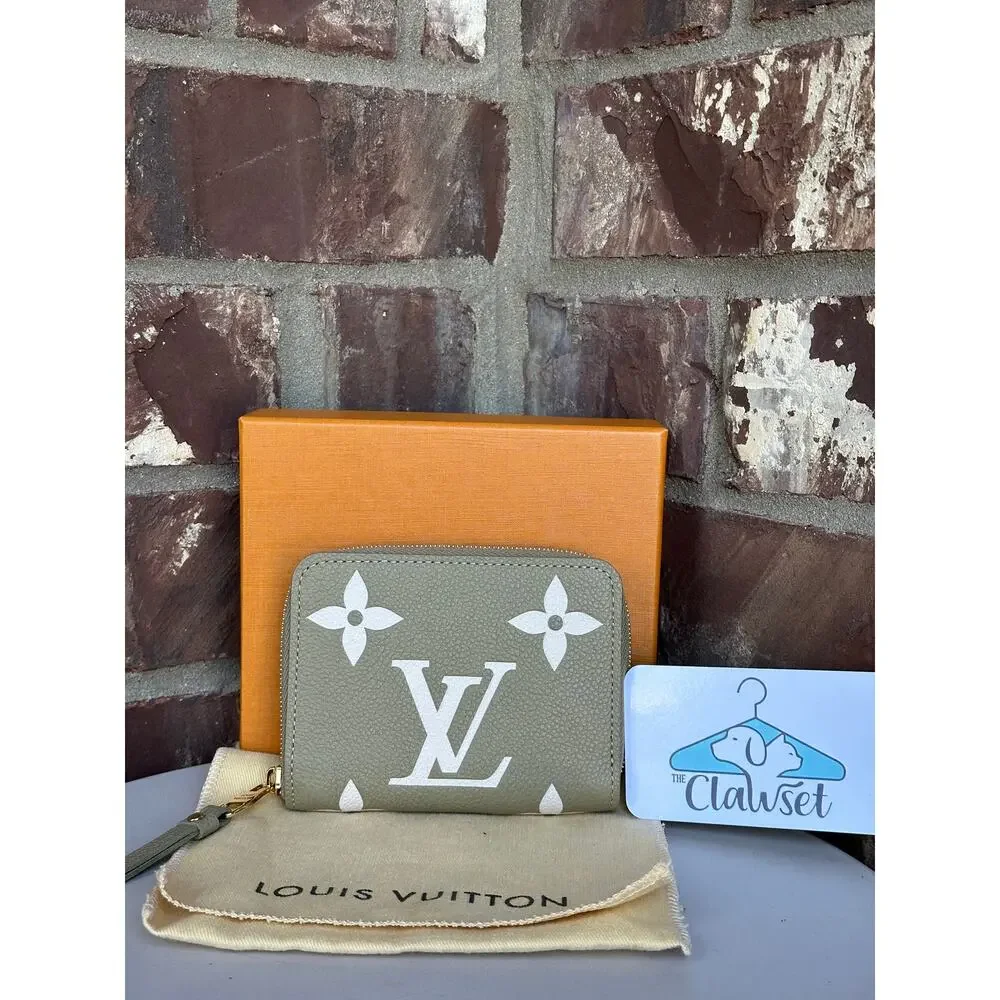 Louis Vuitton Monogram Giant Empreinte Leather Zippy Coin Wallet Green 41167